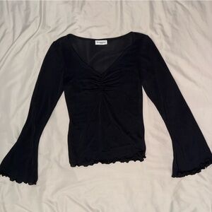 WRAPPER Black Long Sleeve Top